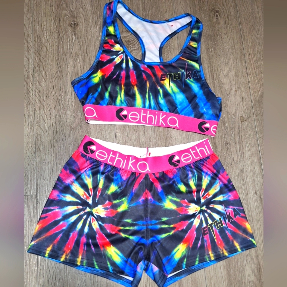 New Ethika Set Lounge Wear - Underwear Sports Bra & Boxers Size Medium